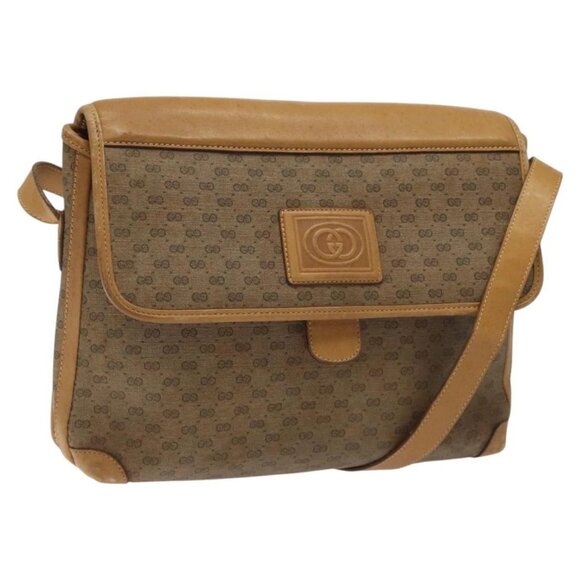 GUCCI GG Supreme Shoulder Bag PVC Beige Gold 001 261 0688 Auth BA1027 - Picture 1 of 16